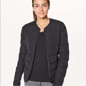 Lululemon black grey goose down puffer jacket bomber